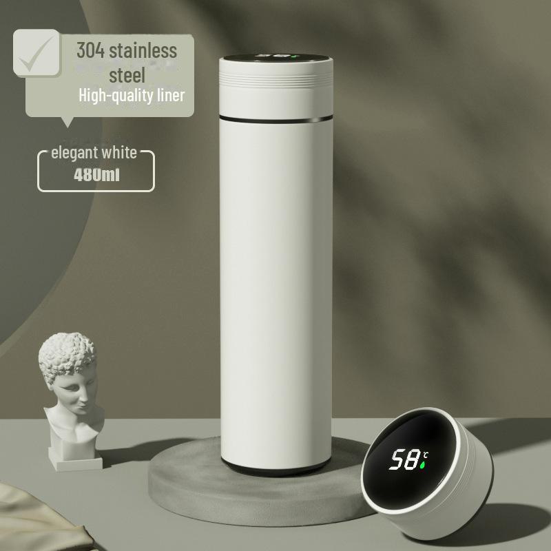 Умный термос из нержавеющей стали с дисплеем температуры - большая вместимость, портативная чашка для чая