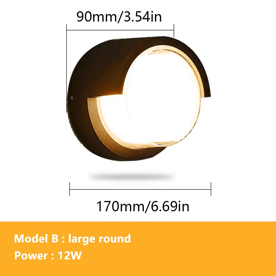 6 Вт 12 Вт Водонепроницаемый светодиодный настенный светильник IP66 для внутреннего и наружного использования, с радарным датчиком движения, для крыльца, домашний бра, декоративное освещение