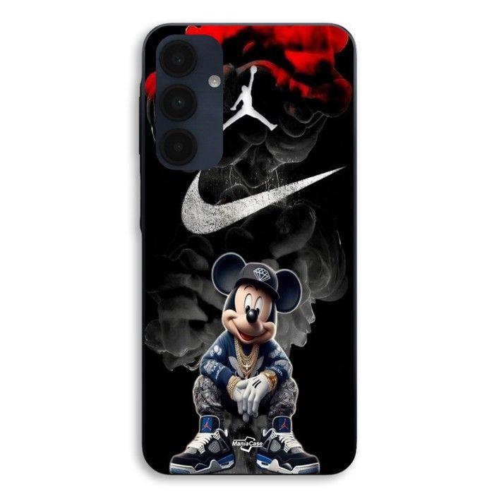 Coque de téléphone - MANIACASE - Samsung Galaxy A15 - Silicone TPU - Noir - Mickey Jordan