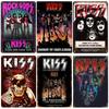Классическая рок-группа «Kiss Revenge» Винтажный художественный металлический постер Знак Ретро-мужчина Пещера Музыкальный клуб Бар Паб Кафе Декоративные таблички