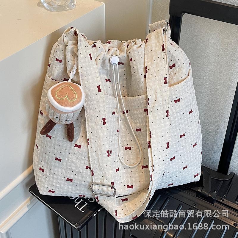 Холщовая сумка женская большой вместимости 2025 новая летняя универсальная повседневная на плечо сумка-мессенджер сумка-тоут для занятий для студентки