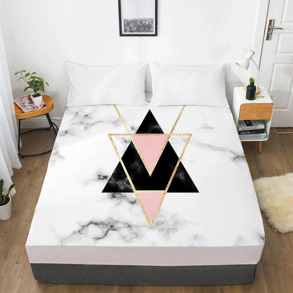 Наматрасник, простыня на резинке, простыни, постельное белье, простыня размера Queen King, 90/160X200 см, мраморная геометрия