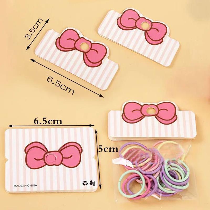 100Pcs Foldable Packaging Paper Cards Bow Cards For Handmade Jewelry Retail Hang Tag Flowers Display Cardboard