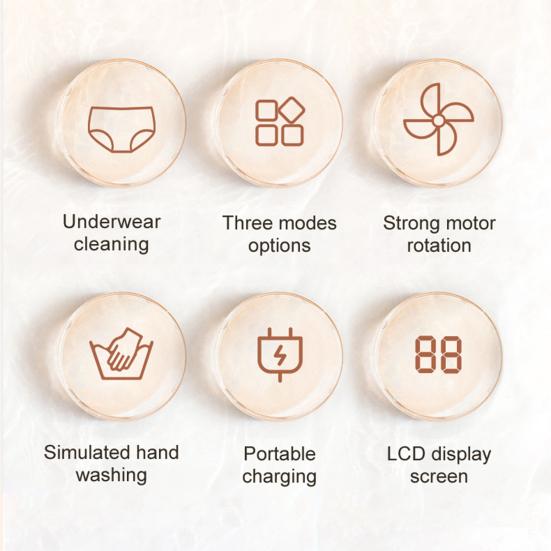 Portable Mini Washing Machine Automatic Laundry Cup for Underwear & Socks Quiet Operation Efficient Baby Clothes Washer for Travel Camping