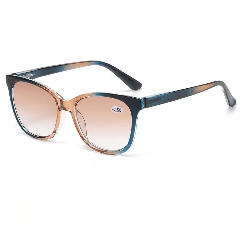 Нейтральные модные очки для чтения «кошачий глаз» градиентного цвета, очки для пресбиопии для женщин, ретро, большая оправа, очки для защиты от синего света