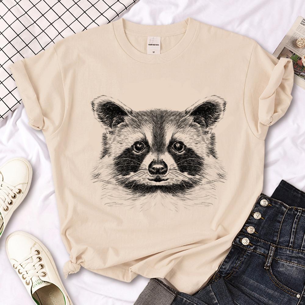 Raccoon Womens Tshirt Harajuku Styletop Womens Streetwear Designer Clothing With A Raccoon Design Graphic T Shirts Y2k