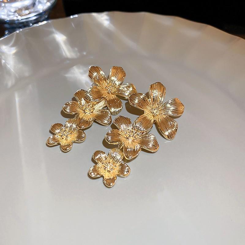 Винтажные серьги-кисточки в виде круглых цветов из серебряной иглы - Ретро металлические гвоздики для женщин