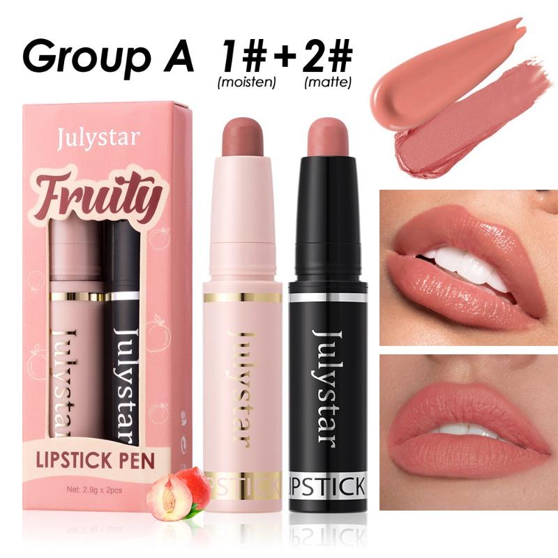 Фруктовый аромат увлажняющий блеск для губ Beauty Gloss Lipstick Стойкая водостойкая матовая помада Top Two