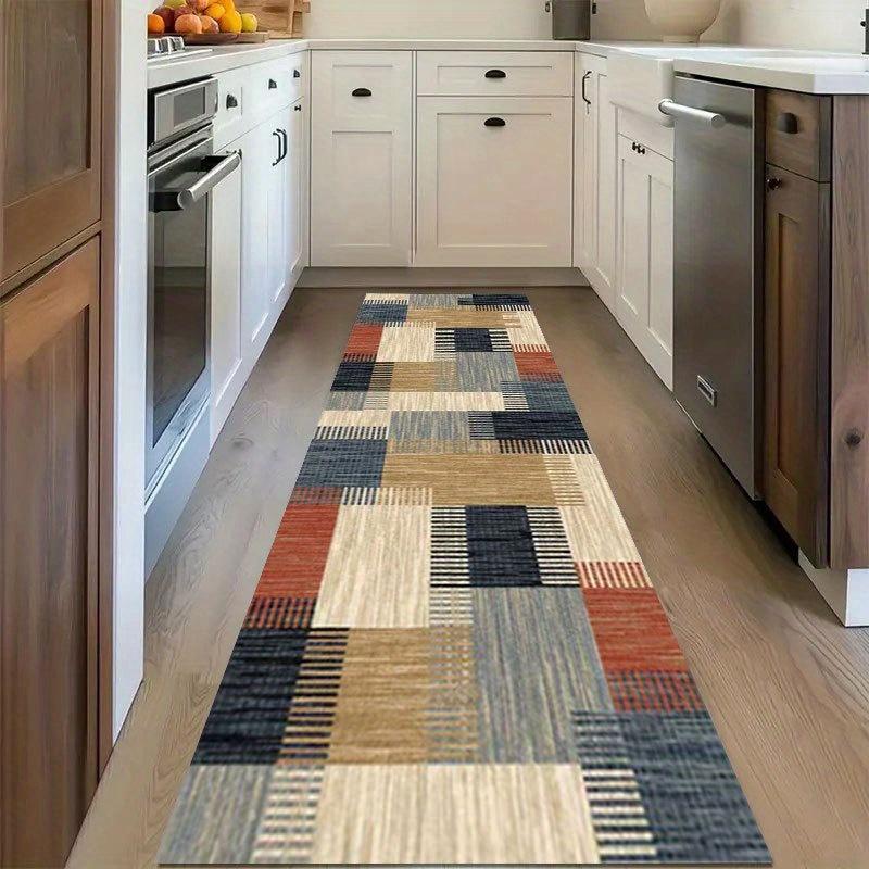 Black And White Wavy Geometric Runner Rug Bold Stripe Pattern Indoor Mat For Hallway Bedroom Doorway Decoration Accent