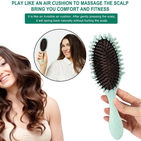 Щетка для волос с мягкой щетиной для массажа кожи головы, женская расческа для вьющихся волос, расческа для укладки волос, парикмахерский инструмент для девочек