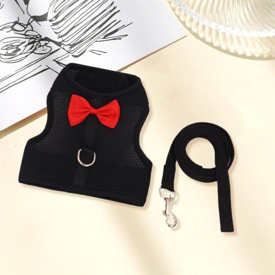 1 Set Pet Harness Leash Stylish Bow Decoration Small Pets Rabbit Traction Harness for Outdoor Walking