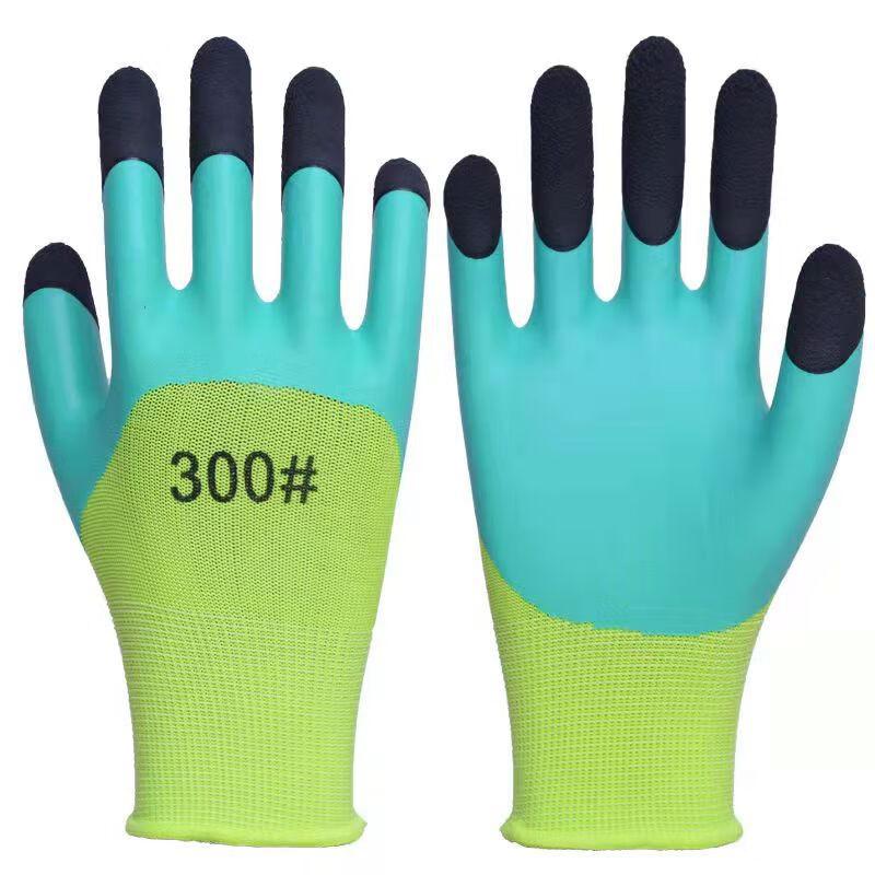 Coated Work Gloves, Durable Anti-Slip Construction Site Gloves, Breathable Fit, Breathable King Reinforced Finger/12 Pairs/same Size