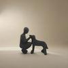 jijijing Dog Sculpture for Home Decor, 3D Printed Man And Figurine, Pet Memorial Gift Loss, Lovers