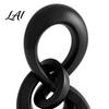 Tabletop Decorative Ornament 3D Printed Abstract Knot Sculpture Black Interlocking Ring Figurine Modern Contemporary Artistic Figurine Minimalist
