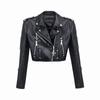 Cool and Hot Girl Motorcycle Leather Jacket Women's Fashionable Autumn New Style Slim Short Street Pu Leather Jacket