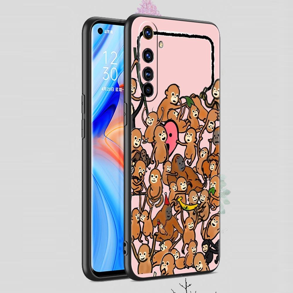 Чехол Обезьяна и Банан для Realme C67 C63 C55 C53 C35 C25 C21 GT 2 3 5 6 10 11 12 13 Pro Plus 5G Мягкий ТПУ Чехол для Телефона Fundas Сумка