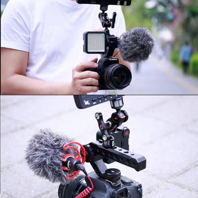 Алюминиевая ручка для камеры Handel, верхняя рукоятка, 3 холодных башмака, крепление Arca Swiss, винт 1/4" 3/8" для клетки для камеры DSLR, спортивная камера