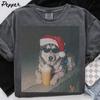Рождественская футболка Pomsky Dog Comfort Colors, Рождественская футболка для мамы собаки с ледяным кофе, Забавные подарки на День матери, Модная футболка для мамы собаки