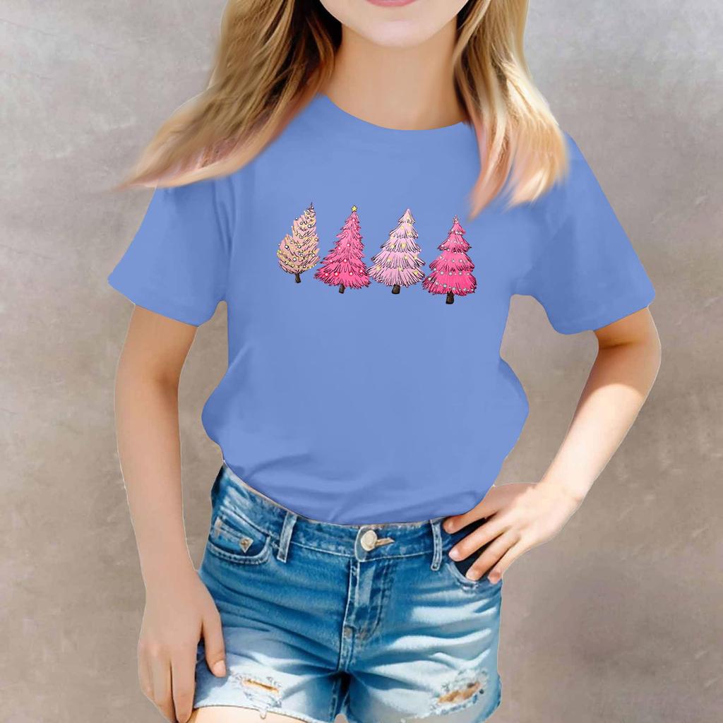 Christmas Day Toddler Girl Boy T-Shirts Kids Top Boys And Girls Printed Short Sleeved T-shirt