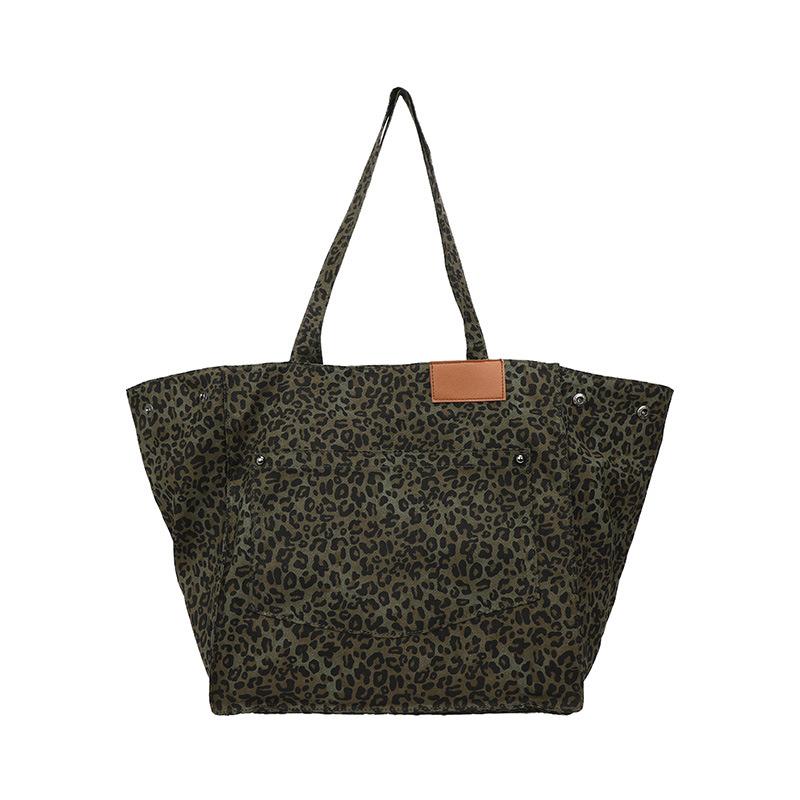 Large Capacity Leopard Print Fashion Shoulder Bag Women's New Simple Personalized Tote Bag Large Shopping Bag Leisure Travel Bag