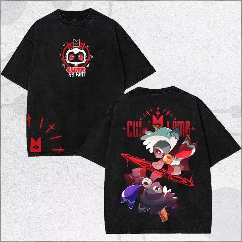 Cult of The Lamb Washed Tshirt Personality Clothes Suitable for All Seasons Plus Size Unisex Streetwear Daily Wear Cool Top