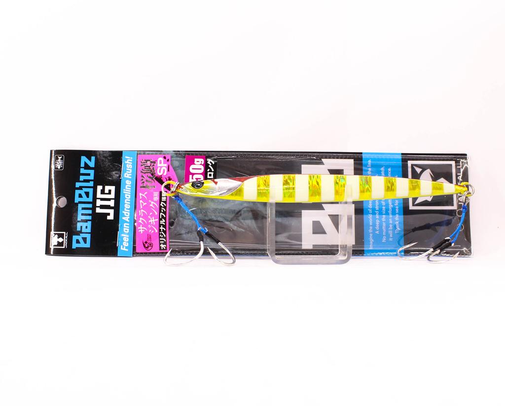 Jackall Metal Jig Bambluz Semi Long 150 Grams Red Gold Glow Stripe (3842)