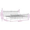 Metal Bed Frame with Headboard and Footboard White 193 x 203 cm