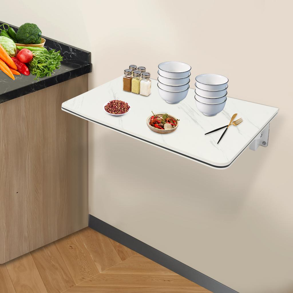 Компактный складной настенный стол 60x40 см, Белый складной настенный стол с грузоподъемностью 30 кг для домашнего офиса, Учебы