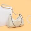 Leather Chain Tote Bag, Simple Premium Underarm Bag, Large Capacity Casual Single Shoulder Oblique Span Women