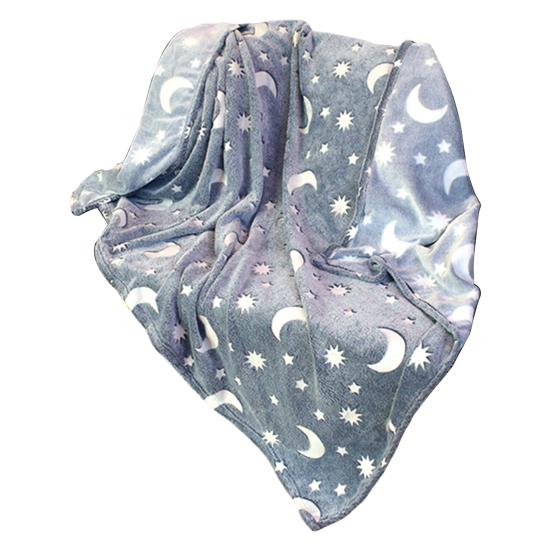 Декоративное одеяло со звездами и лунами, двустороннее антистатическое мягкое удобное подарочное одеяло, теплое светящееся в темноте розовое одеяло для сна для офиса