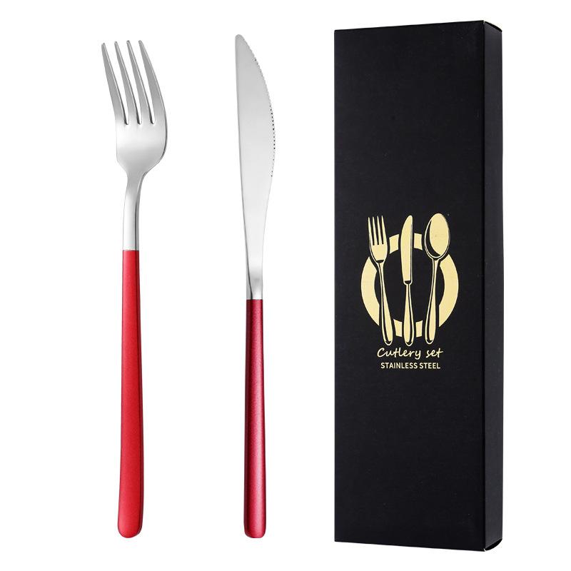 Подарочная коробка из нержавеющей стали 304, нож, ложка, палочки для еды, специальный набор, набор для приготовления пищи, семейная кухня, дорожный, полный набор, 2 шт.