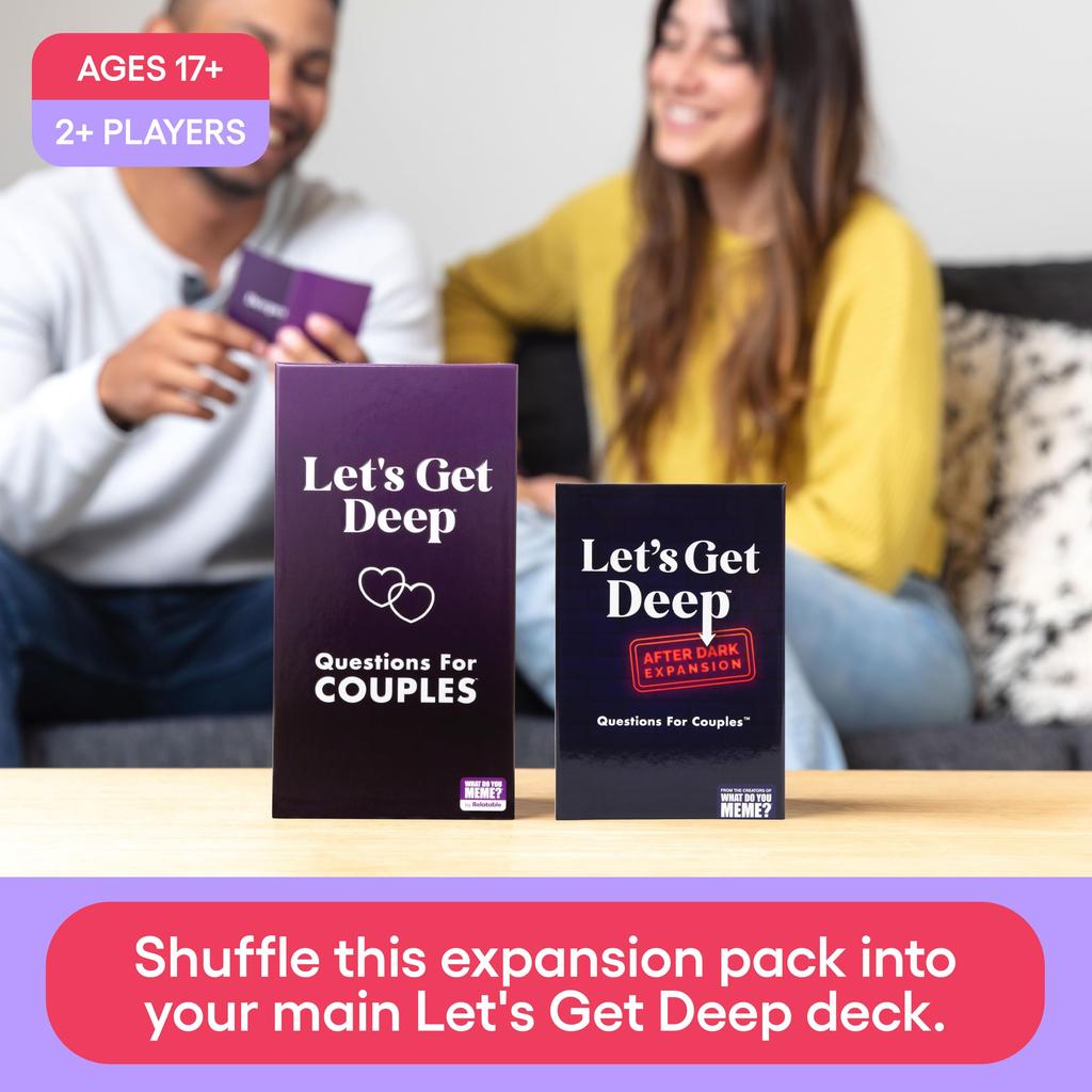 Get After Dark Expansion Pack Разработан как дополнение к Get Deep Core Party Game Игра на тему отношений, полная вопросов для пар Let's Deep –