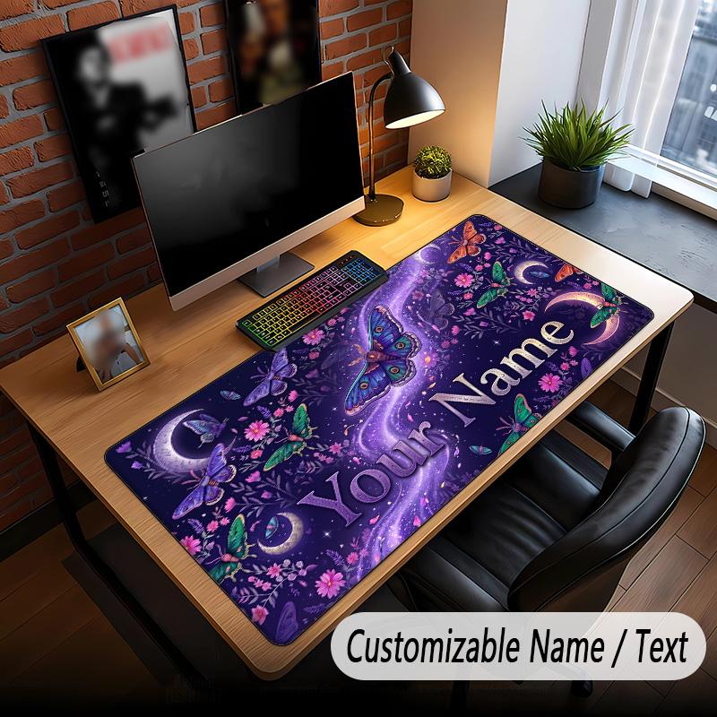 Butterfly Theme Custom Mouse Pad Personalized With Name Text Customized Desk Mat For Office Home Decor