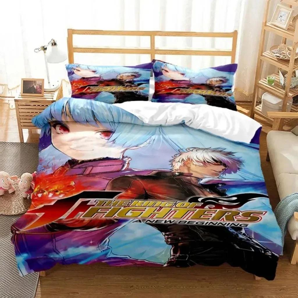 Anime King of Fighters KOF Bedding Set Boys Girls Twin Queen Size Duvet Cover Pillowcase Bed Kids Adult Home Textileextile