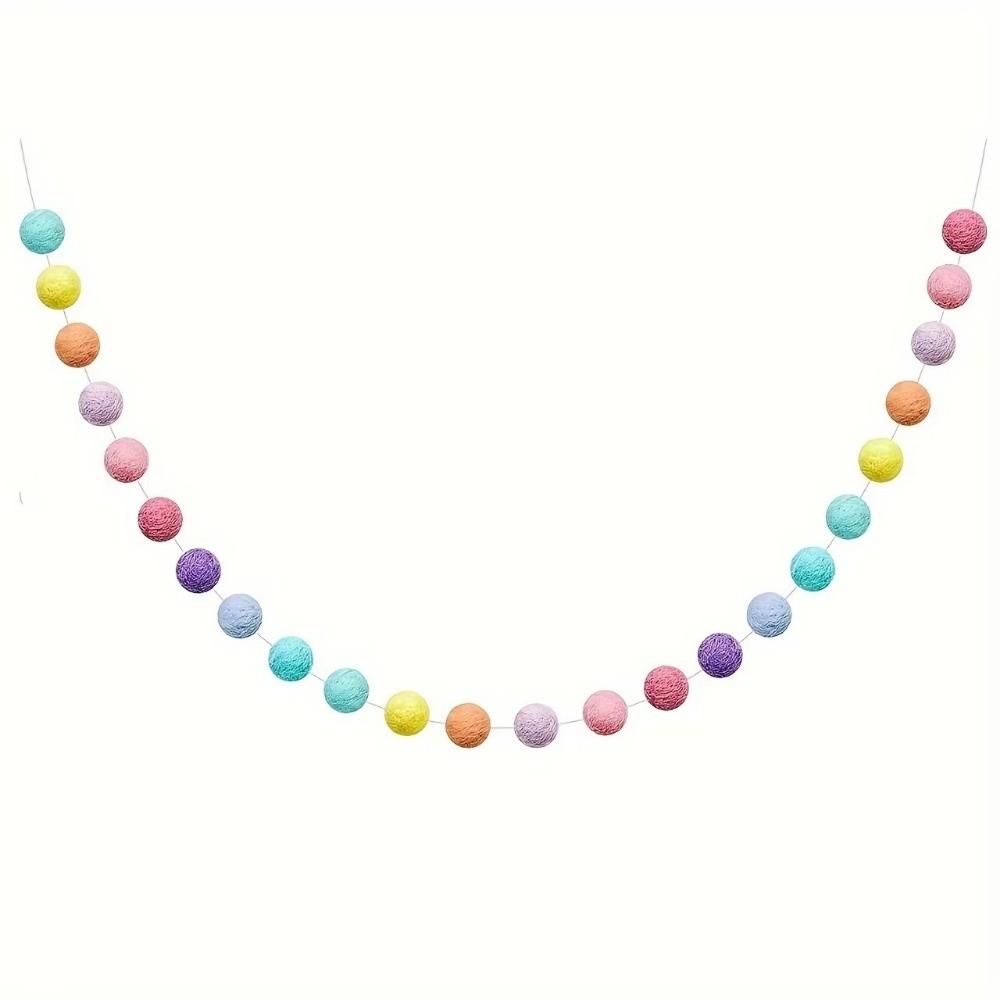 200cm Long Felt Ball Garland Colored Pompom String Ornaments Suitable for Mardi Gras Easter