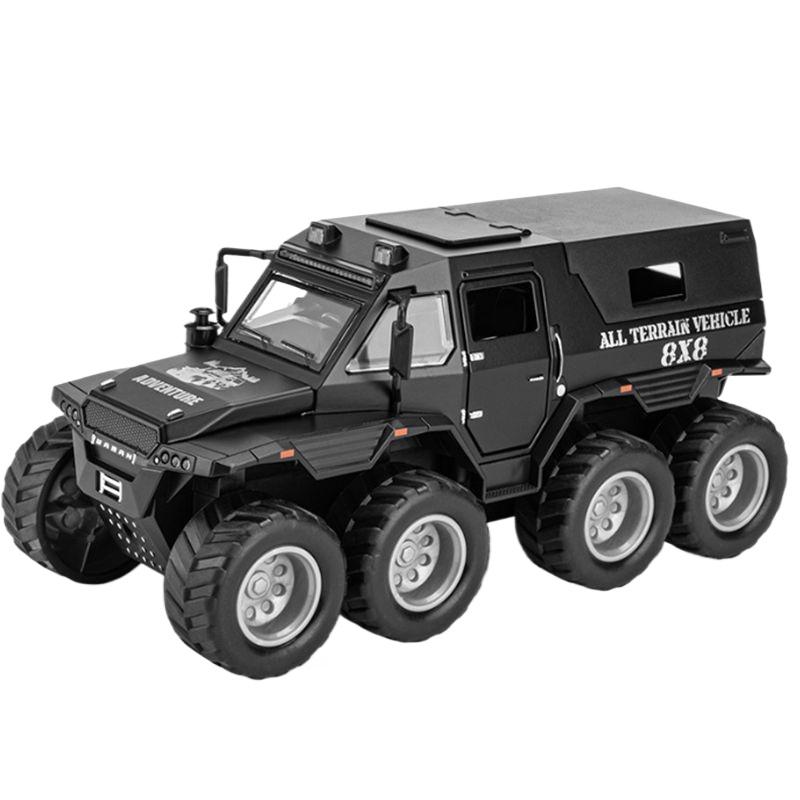 1/32 Сибирь Завоеватель Шаман 8*8 Шина Сплав Модель автомобиля Литой Металл Игрушка Полицейский Внедорожник Модель автомобиля Звук Свет Детский Подарок