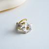 Metal Women Peach Blossom Ring Adjustable Open Jewelry Ring Flower-shaped Ring  Birthday Gift
