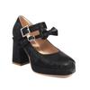 Women Mary Janes Pumps Square Toe Platform Chunky High Heels Buckle Bow Crystal Ladies Fashion Shoes Spring Autumn 46