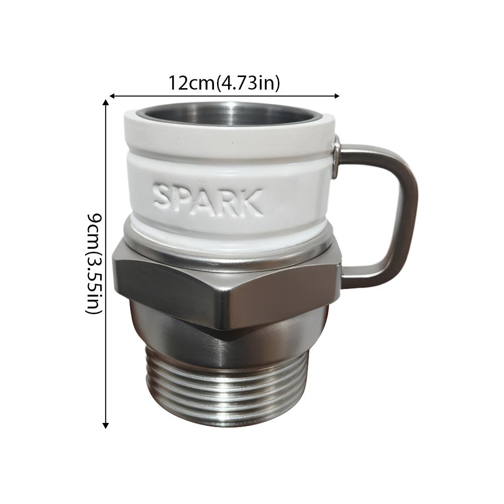 Spark Plug Coffee Mug Stainless Steel Resin Automotive Coffee Cup Cyberpunk Home Office Mugs for Car Lovers Christmas Gifts