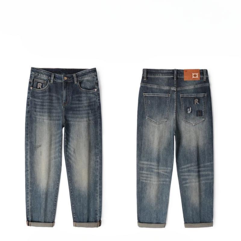 Джинсы-шаровары мужские весенние хлопковые эластичные брюки-шаровары мужские свободные весенние американские повседневные брюки Big Cow мужские весенние