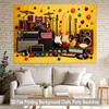 2D Rock Band Setup with Drums, Electric Guitars & Amplifiers Backdrop