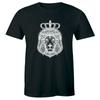 King Of The Jungle Lion With Crown Black Crew Neck Unisex T-shirt