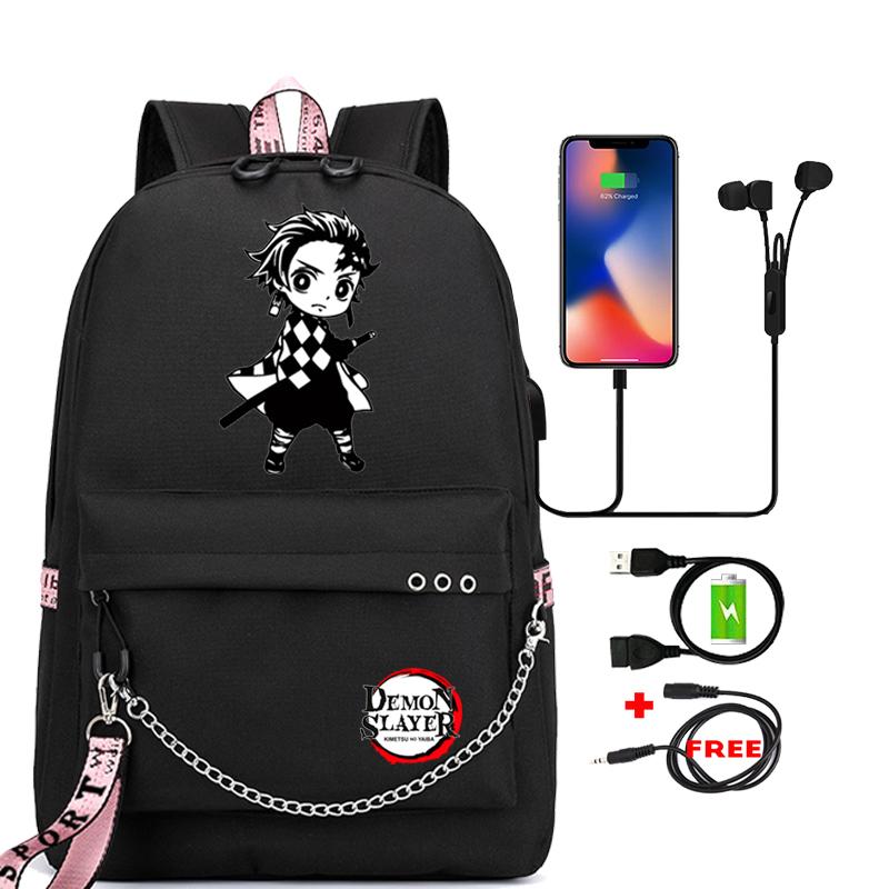 Школьная сумка с героями мультфильмов для взрослых, аниме-рюкзак, истребитель демонов Nezuko Kawaii, большая вместимость, манга для путешествий, ежедневные сумки для книг для девочек