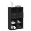 VidaXL Highboard Black 80x42.5x124 Cm Engineered Wood, Buffet, Storage Cabinet, Side Panel, Cabinet, Cupboard 3281386