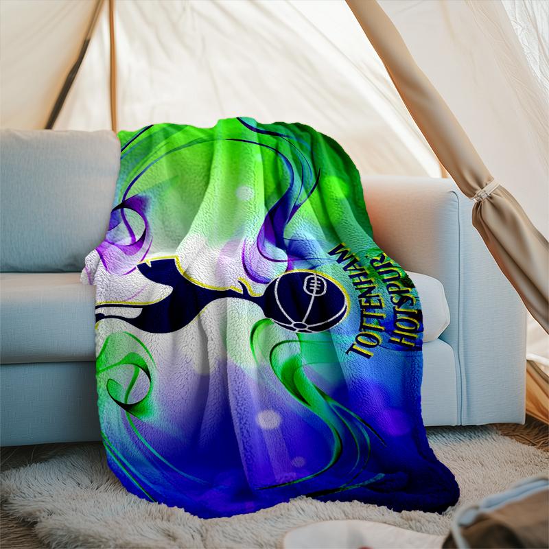 1PC Tottenham Hotspur F.C Design Printed Soft Flannel Blanket Throw for Adult Bedroom Living Room Sofa Camping Travel Fan gifts Christmas Gifts