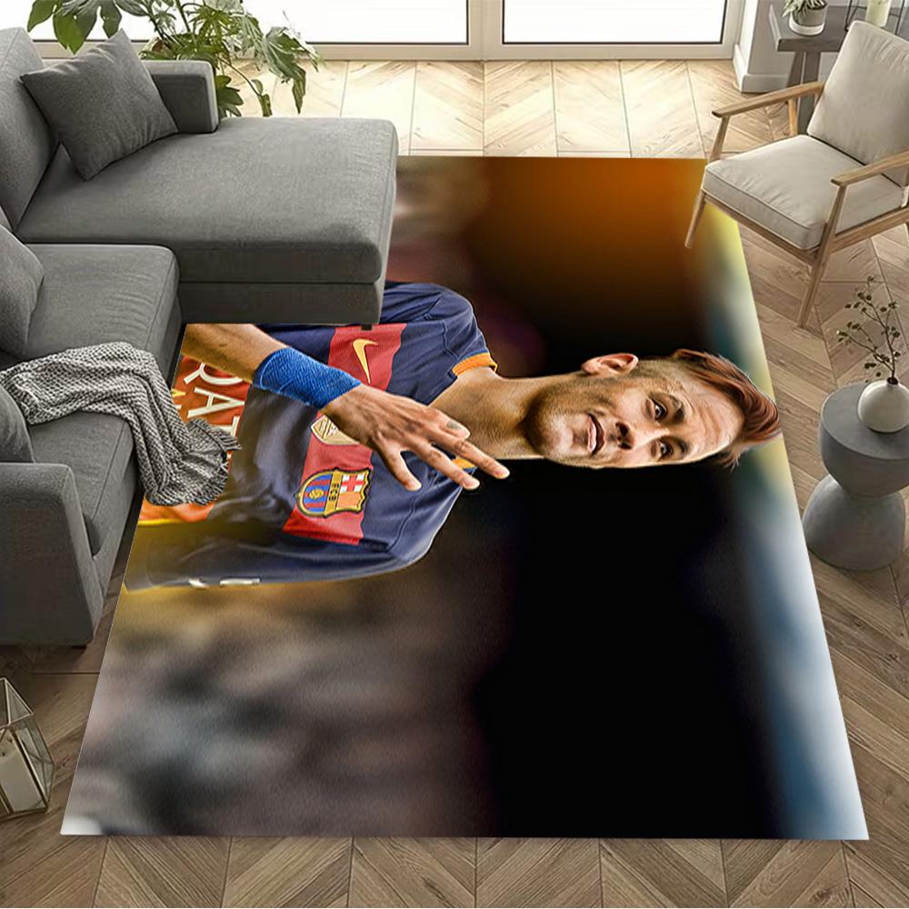 Brazilian Footballer Hairstyle Floor Rug Office Rug Perfect for Game Room Dormitory Bedrooms Study room Anti-slip Rug Anime Office Decor