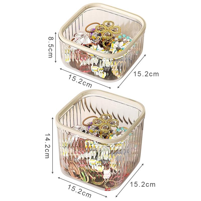 M/L Desktop Storage Box Trash Can Pop-up Lid Storage Box for Hair Accessories Jewelry Desktop Decoration Multi-use Organizers