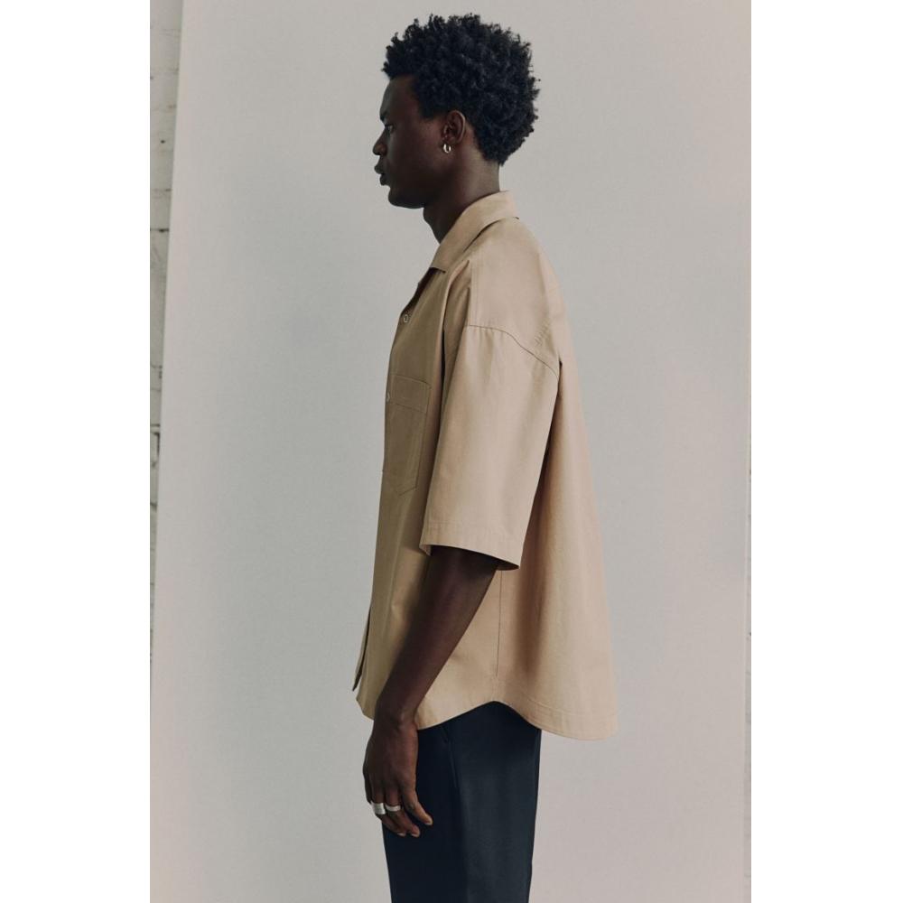 Рубашка HM piMa Cotton cAMP бежевая