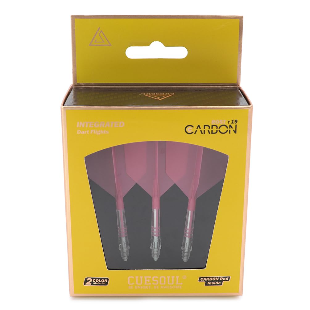 CUESOUL Integrated Dart Flights ROST AK57 T19 Carbon Fiber Reinforced Big Wing Shape 3 Pieces CS-AK576-6
