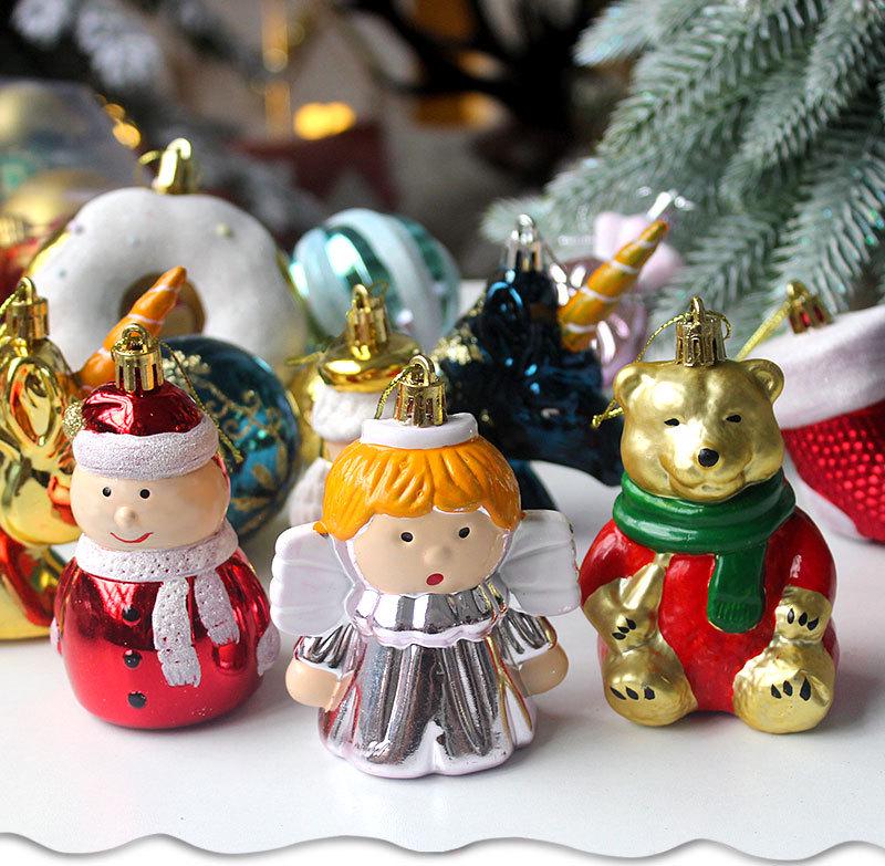 Набор из 72 нерегулярных расписных и гальванизированных рождественских шаров для украшения елки